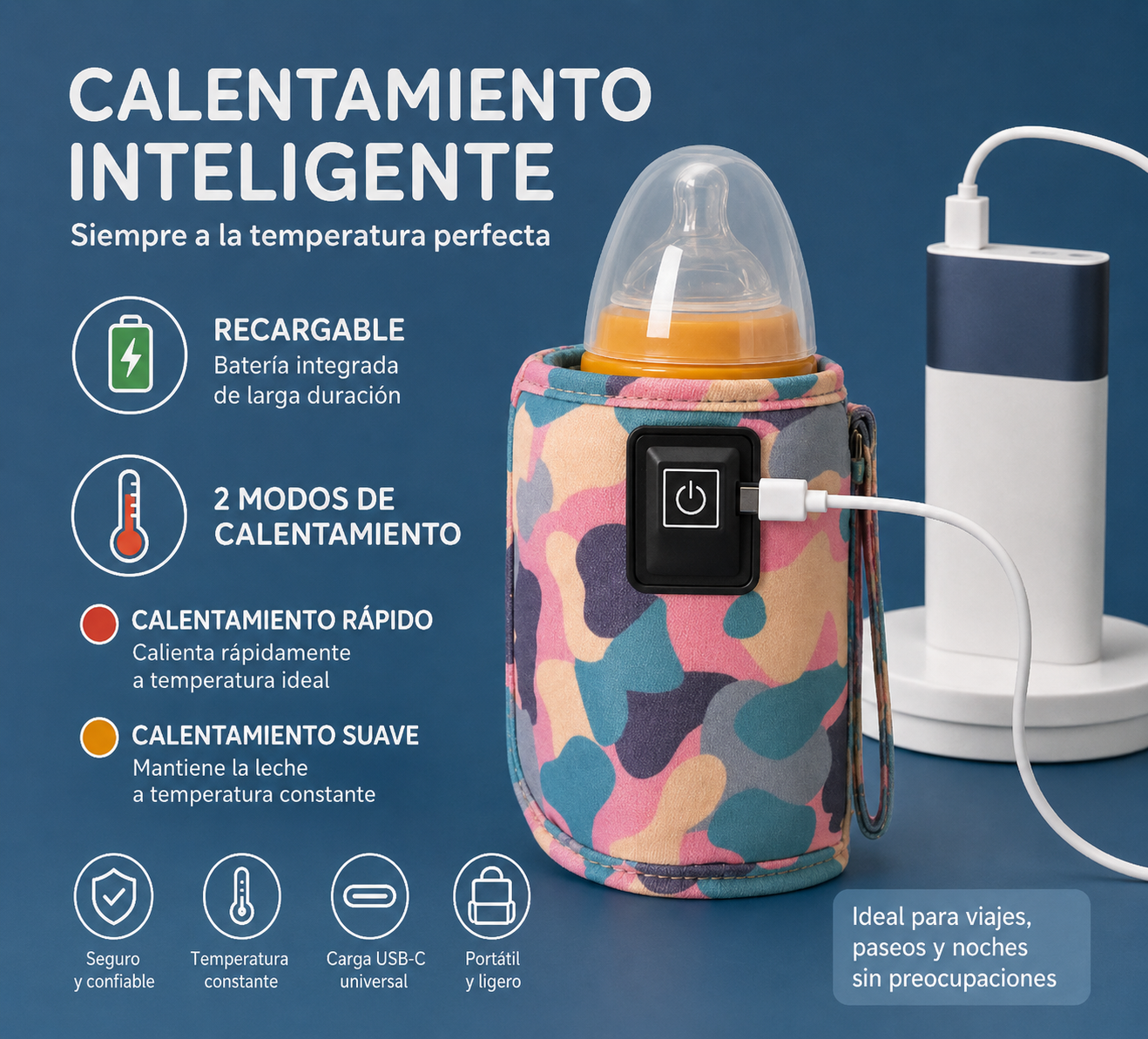 Funda Calentadora de Biberones por USB